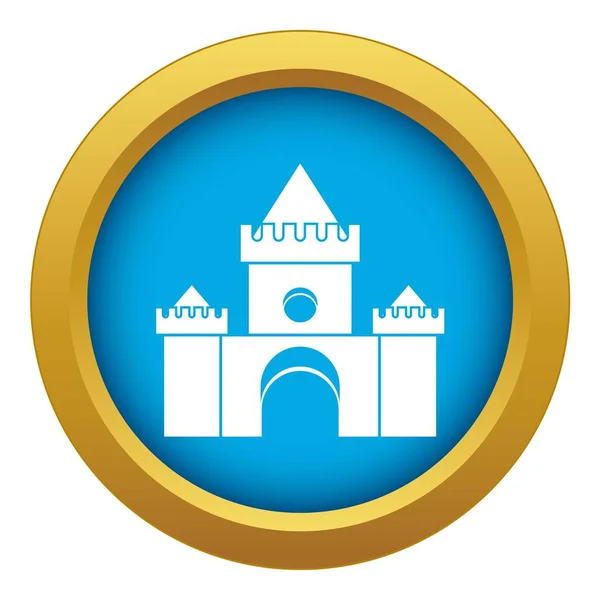 Fairytale castle icon blue vector isolated — Stock Vector