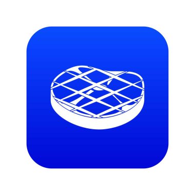 Biftek simgesi dijital mavi