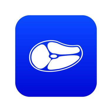 Biftek simgesi dijital mavi