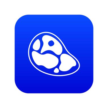 Biftek simgesi dijital mavi