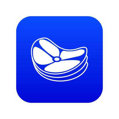 Biftek simgesi dijital mavi