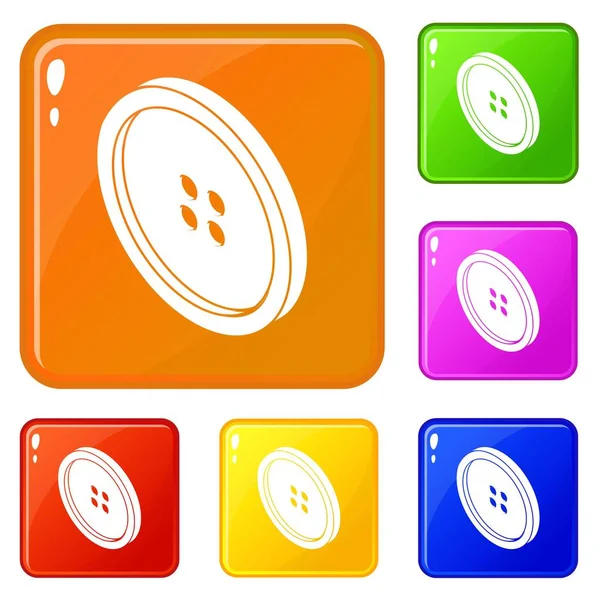 Petites icônes bouton chemise définir la couleur vectorielle — Image vectorielle