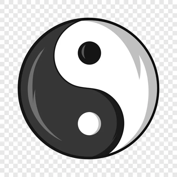 Icono de símbolo de Yin y yang, estilo de dibujos animados — Vector de stock