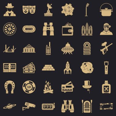 Aktif spor Icons set, basit tarzı