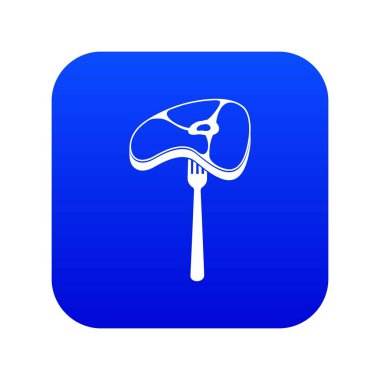 Biftek simgesi dijital mavi