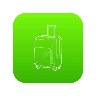 Seyahat bavul yeşil simge vektör