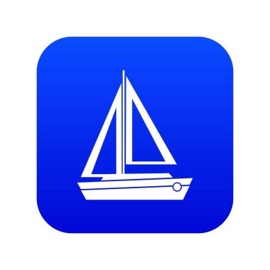 Küçük tekne simgesi dijital mavi