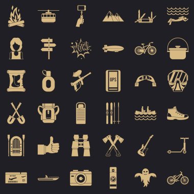 Adenture Icons set, basit tarzı