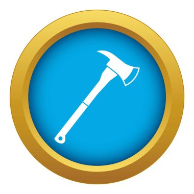 İtfaiyeci balta simgesi mavi vektör izole