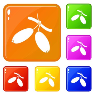 Kızamık simgeler vektör renk ayarla