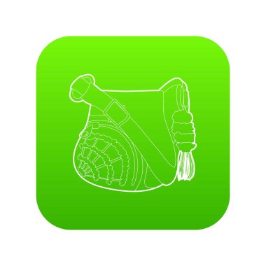 Genç okul sırt çantası yeşil simge vektör