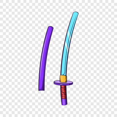 Katana, eski Japon kılıç simgesi, karikatür tarzı
