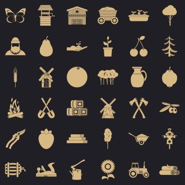 Agronomi Icons set, basit tarzı