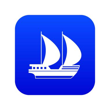 Büyük yat simgesi dijital mavi