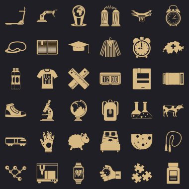Çalar saat Icons set, basit tarzı