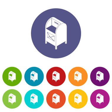 Sokak postbox simgeler vektör renk ayarla