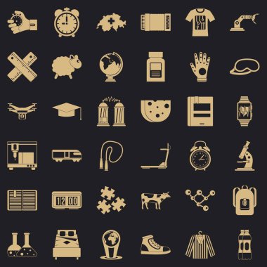 İsviçreli bilim Icons set, basit tarzı