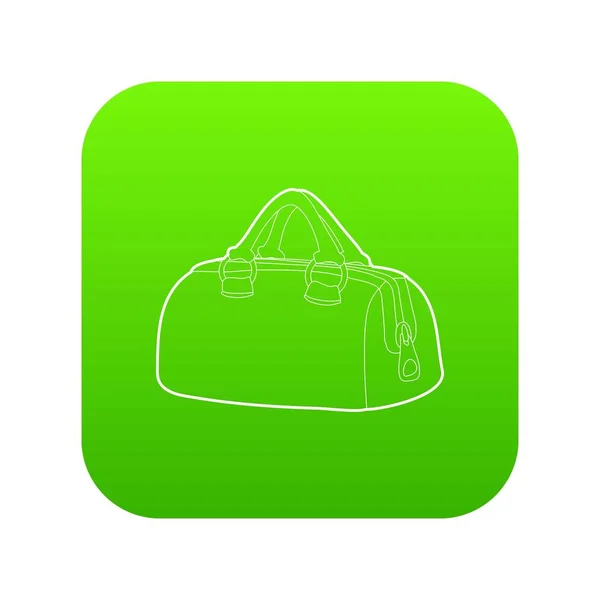 Спортивна сумка значок зелений вектор — стоковий вектор