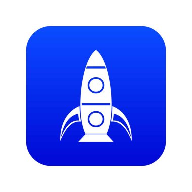 Roket simgesi dijital mavi