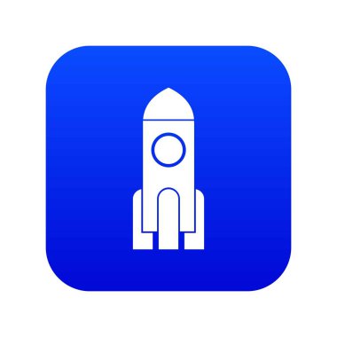 Roket simgesi dijital mavi