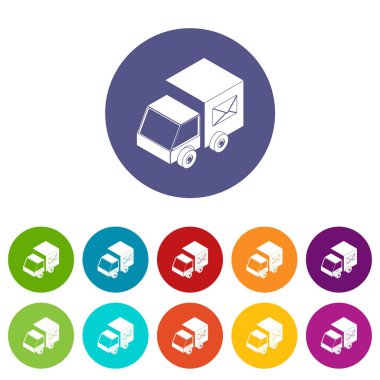 Kamyon teslim simgeler vektör renk ayarla