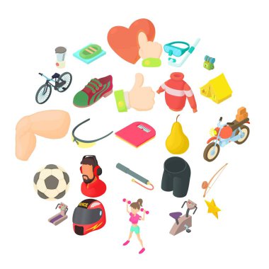 Dayanıklılık Icons set, karikatür tarzı