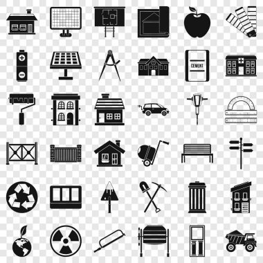 Mimari Icons set, basit tarzı