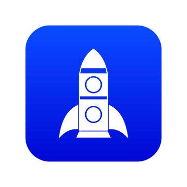 Roket simgesi dijital mavi