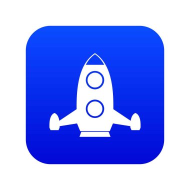 Roket simgesi dijital mavi
