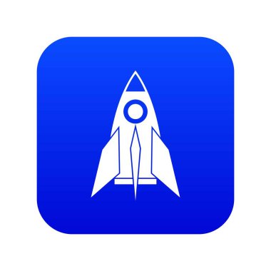 Roket simgesi dijital mavi