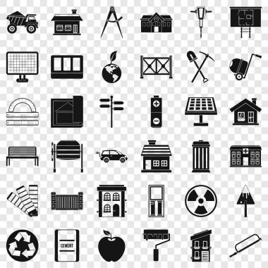 Bina Icons set, basit tarzı