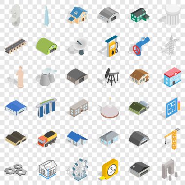 Mühendislik Icons set, izometrik stili