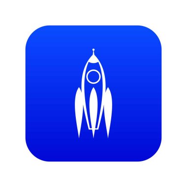 Roket simgesi dijital mavi