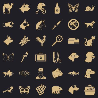 Veteriner Icons set, basit tarzı