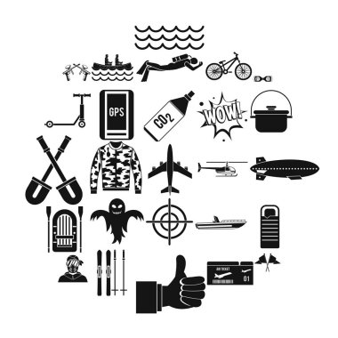 Basit tarzı otel simgeler kümesi boş