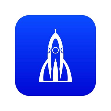 Roket simgesi dijital mavi