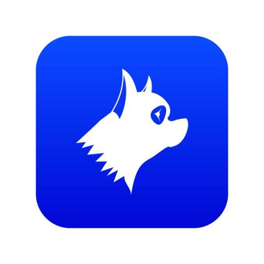 Pinscher köpek simgesi dijital mavi