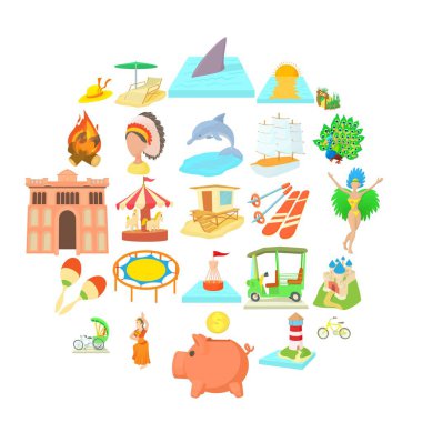 Girişimi Icons set, karikatür tarzı