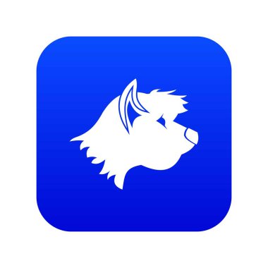 Terrier köpek simgesi dijital mavi