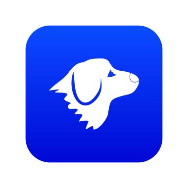 Retriever köpek simgesi dijital mavi