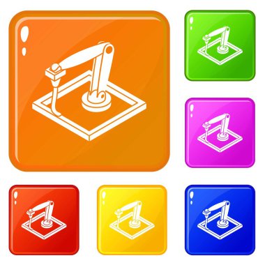 Duvar d printering simgeler kümesi vektör renk