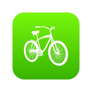 Bisiklet yeşil simge vektör