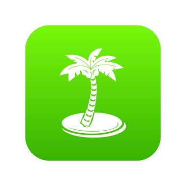 Palmiye ağacı ile Hindistan cevizi yeşil simge vektör