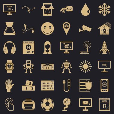 Uygulama Icons set, basit tarzı