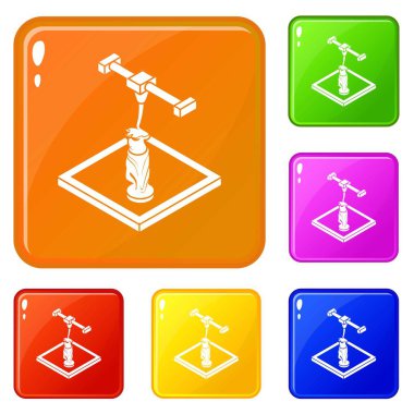 Simgeler yazdırma heykel d vektör renk ayarla