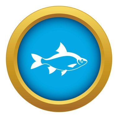 Nehir balık mavi simge vektör izole