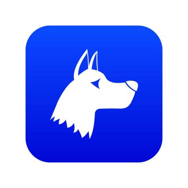 Doberman köpek simgesi dijital mavi