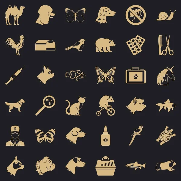 Hayvan Icons set, basit tarzı