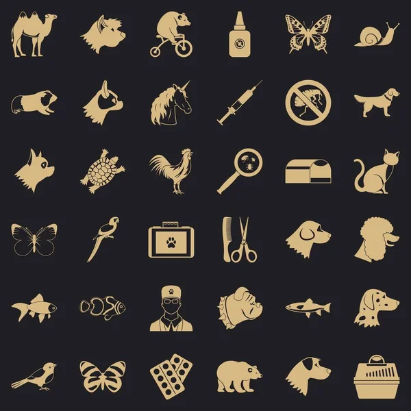 Veteriner Icons set, basit tarzı