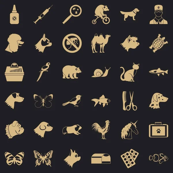 Hayvan Icons set, basit tarzı için yardım